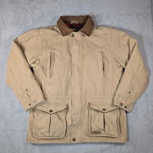 CABELA'S Duck Canvas Field Jacket Blanket Flannel Lined Chore Barn Coat Large